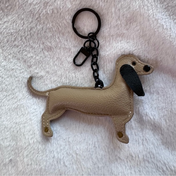 Anthropologie Accessories - Dachshund Leather Keychain/Bag Charm NWOT